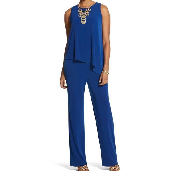 Chico's Blue Sleeveless Jumpsuit - Picture 1 of 15